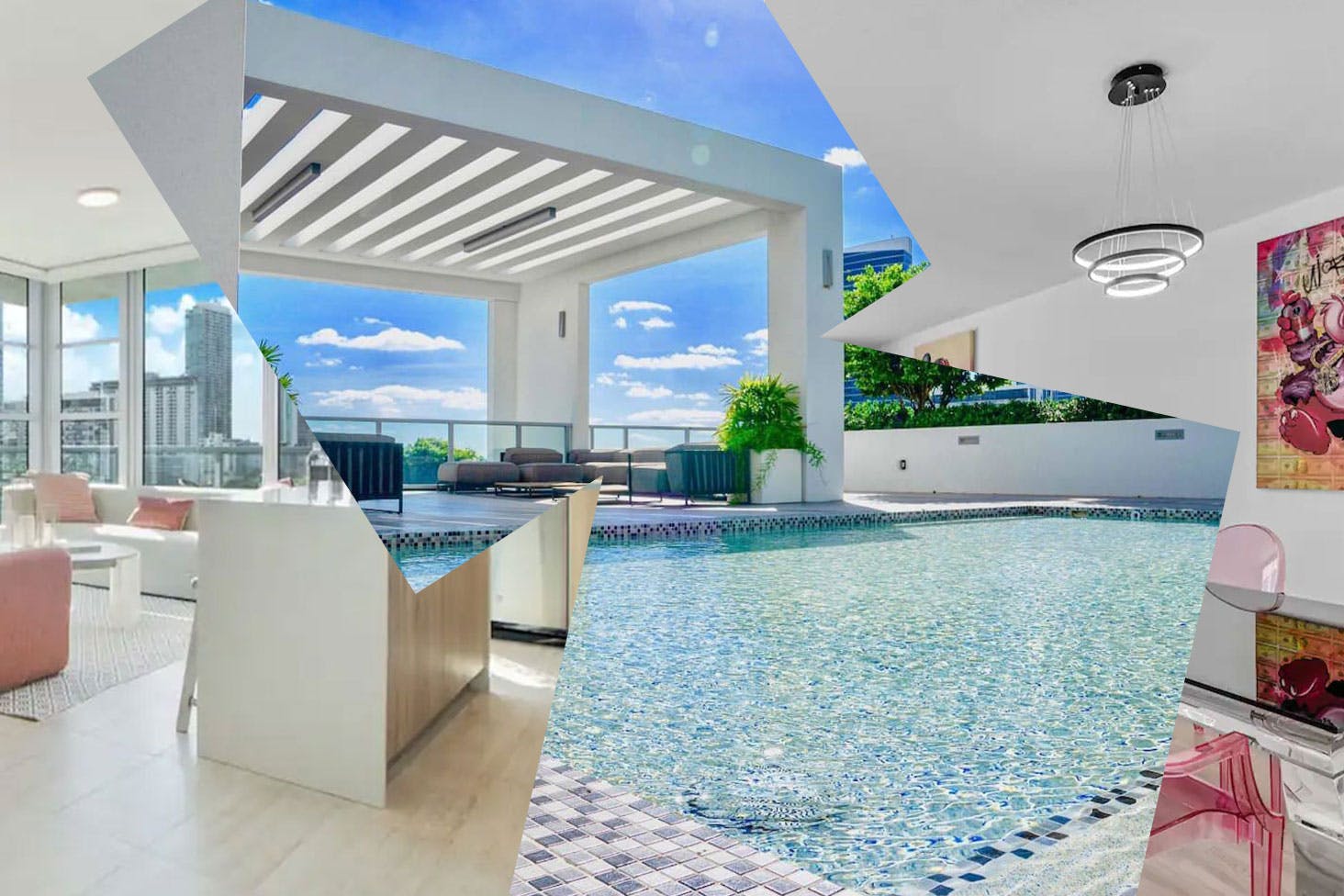 A collage of the best Airbnbs in Miami